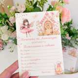 Картички за погача с фея в розово