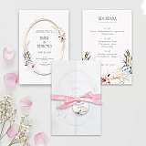 Покани за сватба с деликатен цветен венец