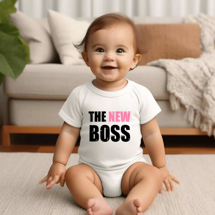 Боди за бебе момиче "The New Boss" - оригинален подарък
