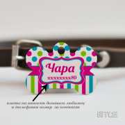 Цветна табелка-медальон за куче за подарък в Gifty.BG