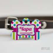 Цветна табелка-медальон за куче за подарък в Gifty.BG