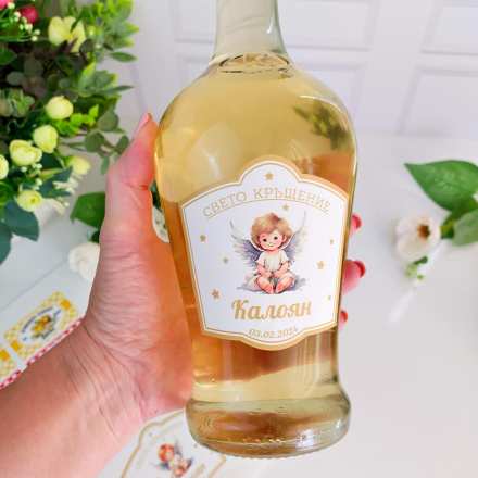 Етикети за кръщене на момче с ангелче