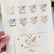 Златни етикети за спомени и бебешки съкровища Златни стикери за косичка, кръстче, миро, мед за кутия за кръщене