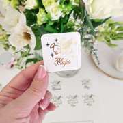 Златни етикети за спомени и бебешки съкровища Златни стикери за косичка, кръстче, миро, мед за кутия за кръщене