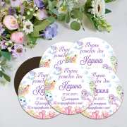 Магничета за кръщене и рожден ден с русалка Магнити за погача на момиче с русалка