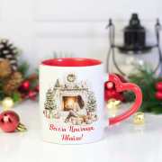 Коледни чаши за кафе с момиче