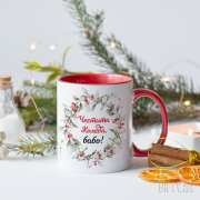 Коледна чаша със снимка за жена за подарък в Gifty.BG