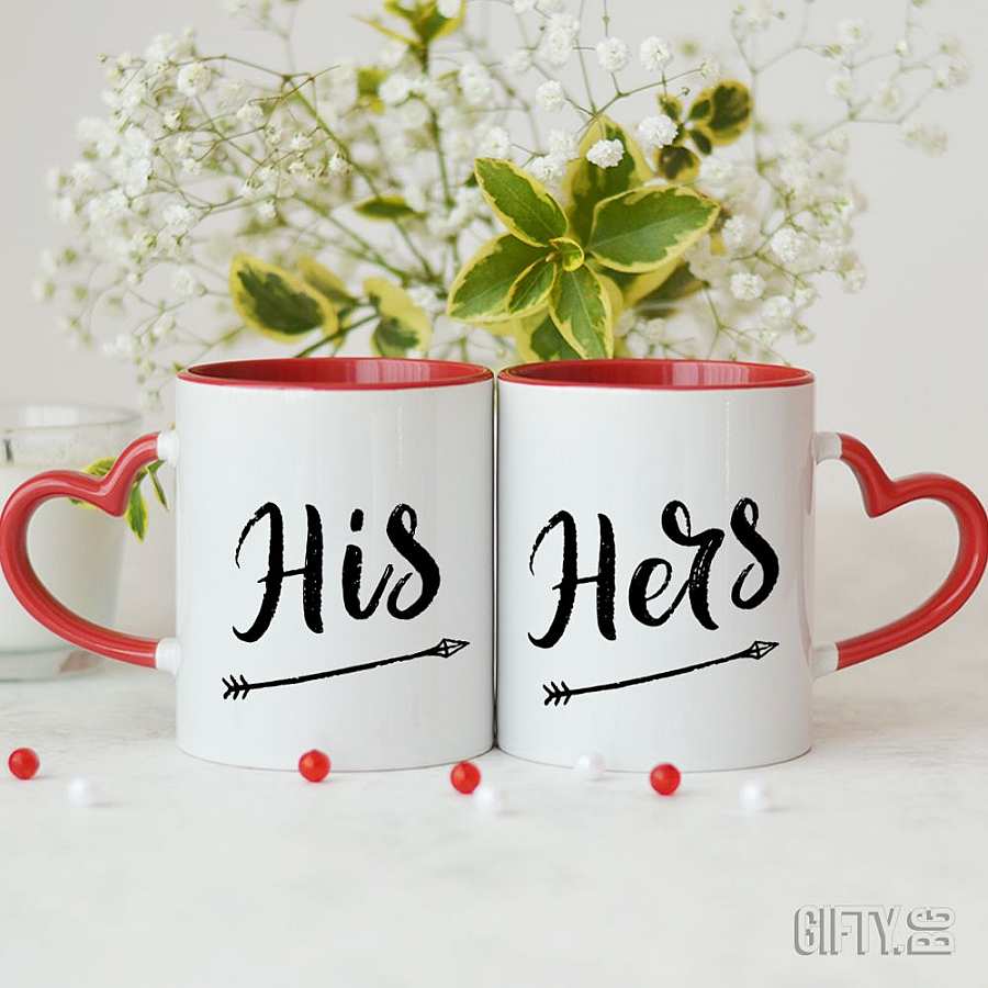 Комплект чаши за двойки "His" и "Hers" за подарък в Gifty.BG